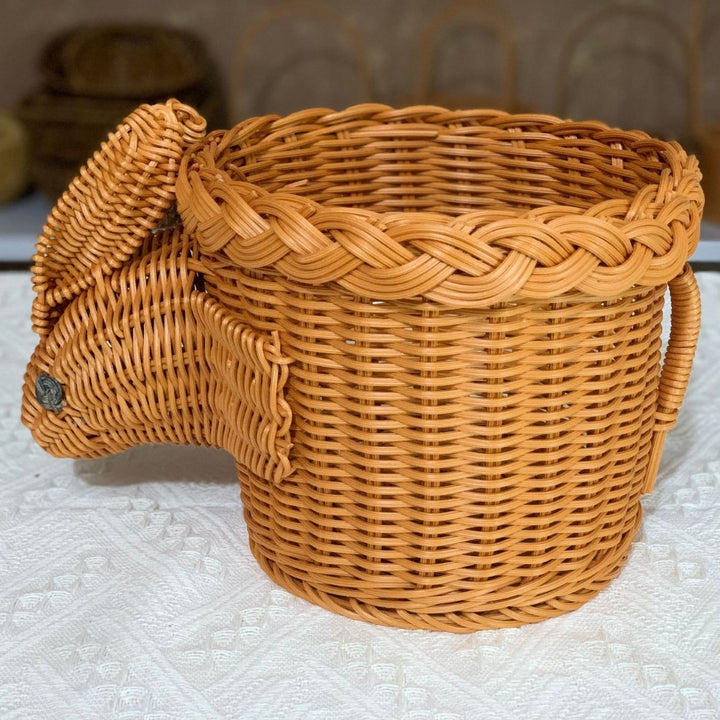 Cute Bunny-Shaped Woven Storage Basket Bowlift