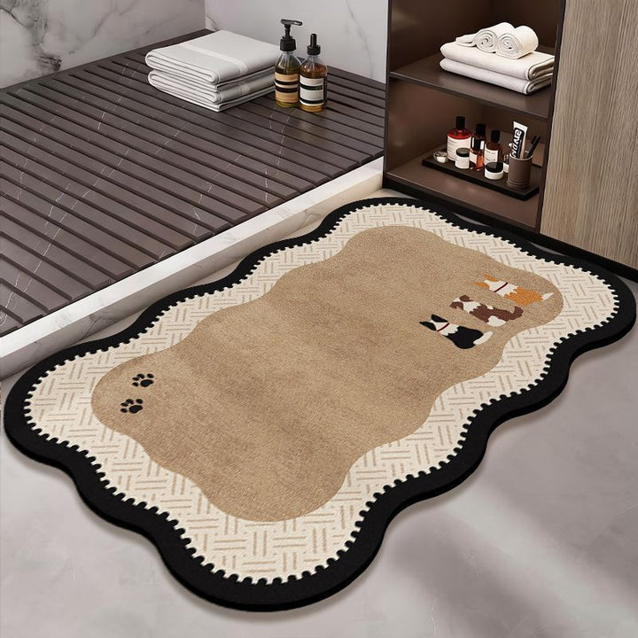 Decorative Pet-Themed Bath Mat Bowlift