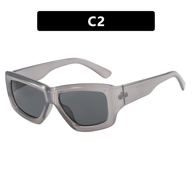 Women trendy square sunglasses with transparent frame and comfortable lenses Bowlift