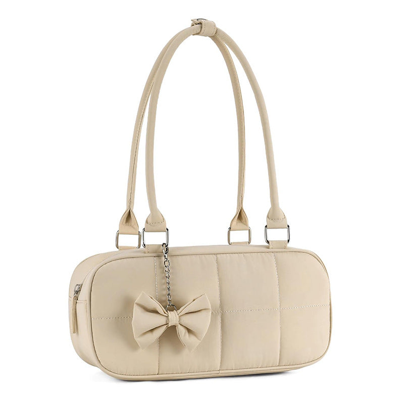 Fashionable shoulder bag with sophisticated design and bow trim Bowlift