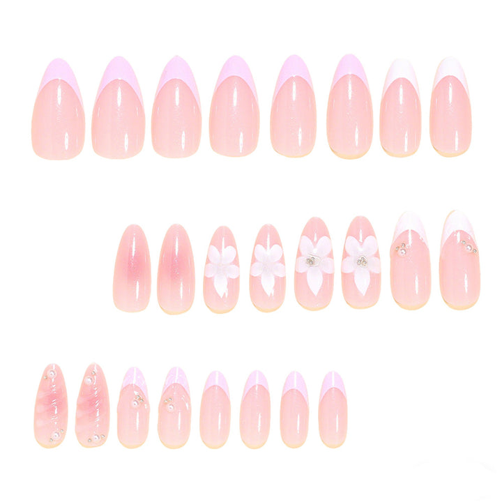 Decorative Floral Acrylic Nail Tips Bowlift
