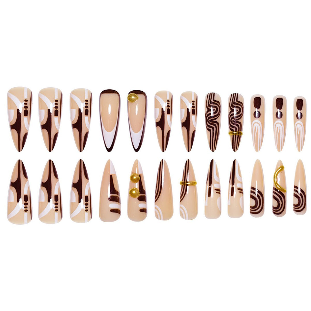Decorative Stiletto Press-On Nail Art Extensions Bowlift