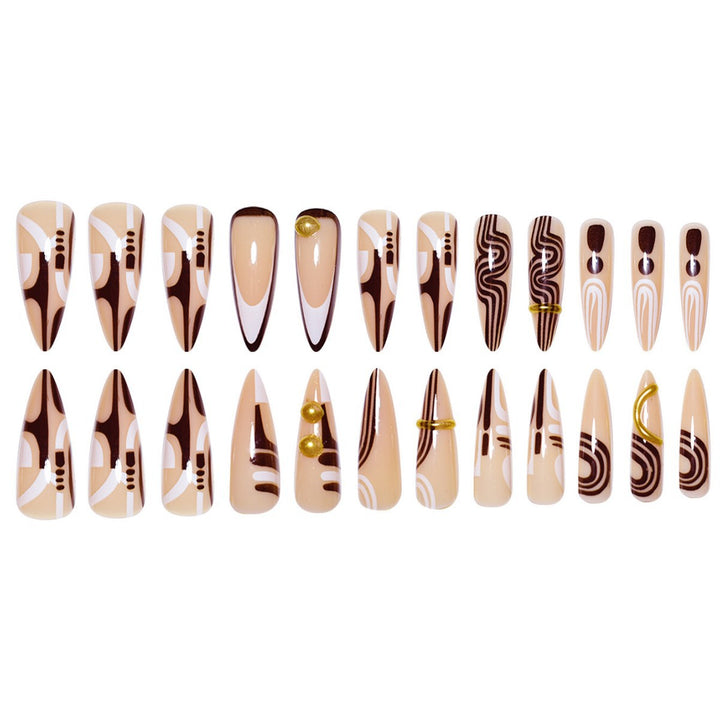 Decorative Stiletto Press-On Nail Art Extensions Bowlift