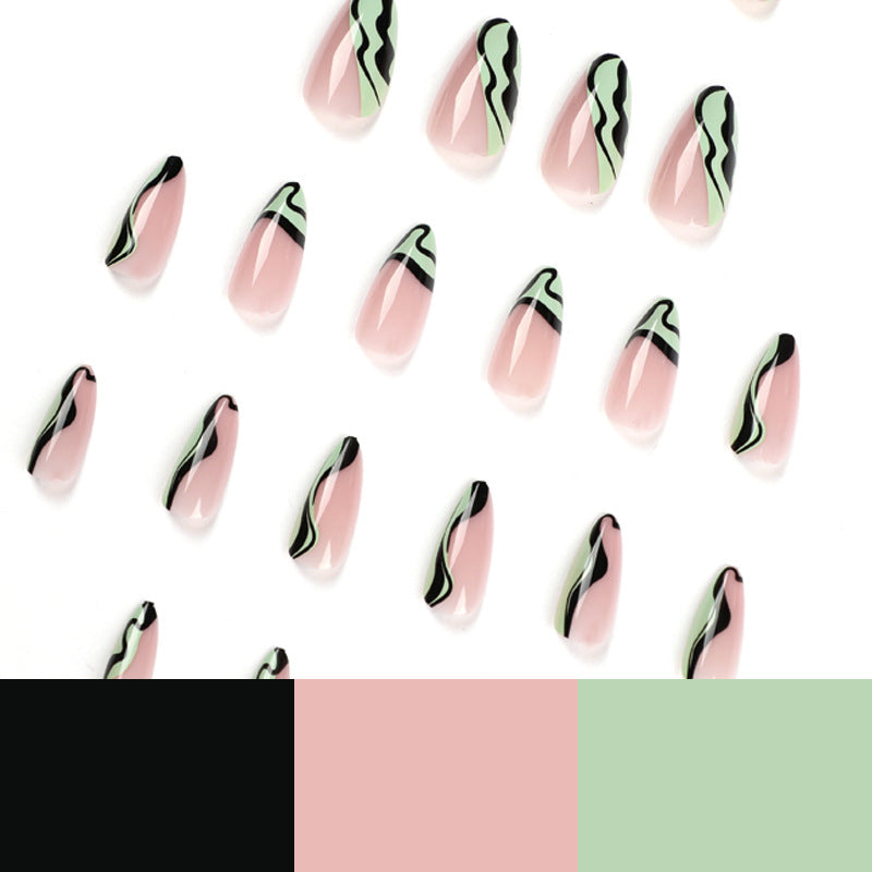 Artful Nail Art with Gentle Wave Patterns Bowlift