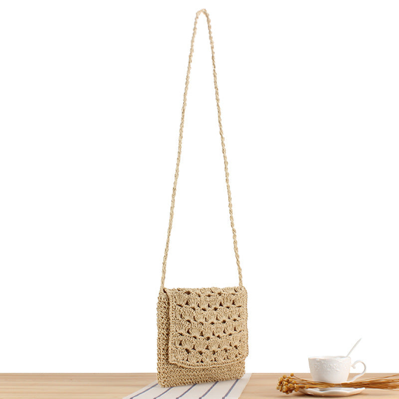 Hand-knotted shoulder bag in modern wicker pattern Bowlift