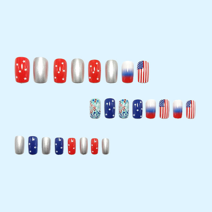 Creative art nail design in patriotic style Bowlift