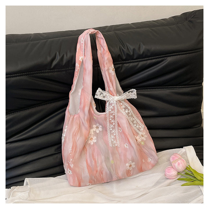 Elegant Floral Printed Shoulder Tote Bag Bowlift