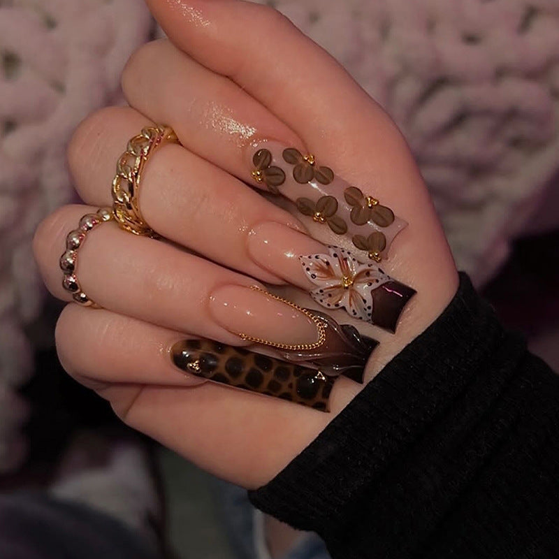 Floral and Gem Embellished Press-On Nails Bowlift