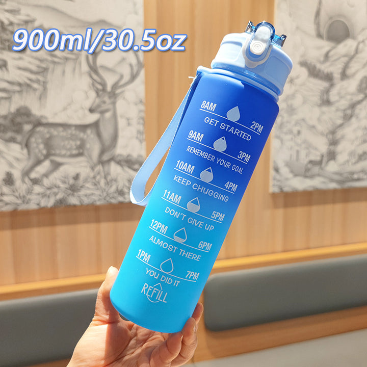Women Motivating Water Bottle with Integrated Time Markers Bowlift