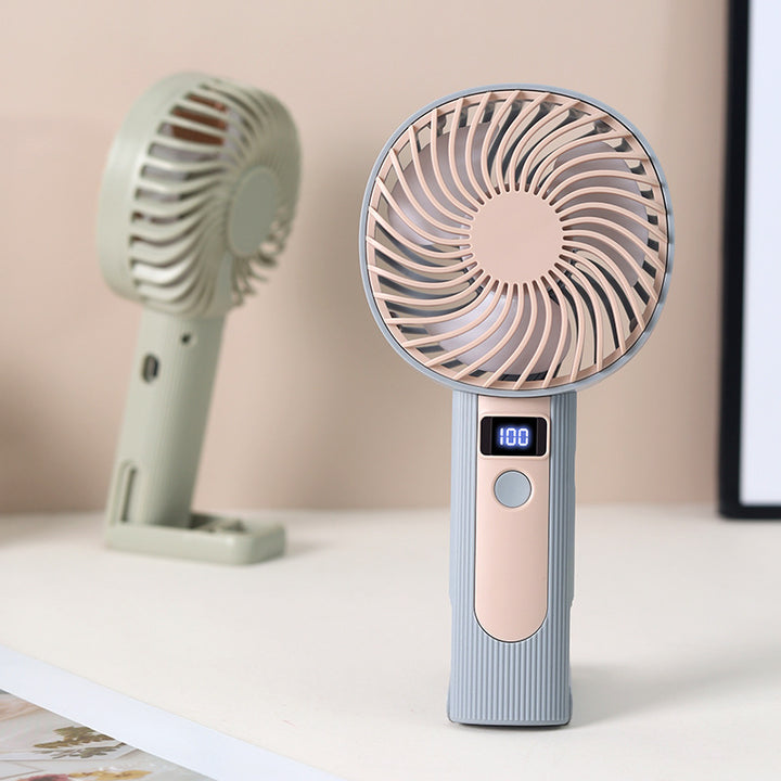 Ladies portable handheld fan with LCD display Bowlift