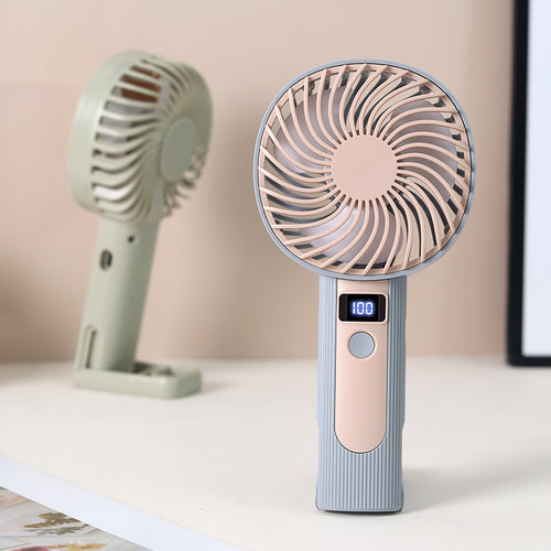 Ladies portable handheld fan with LCD display Bowlift