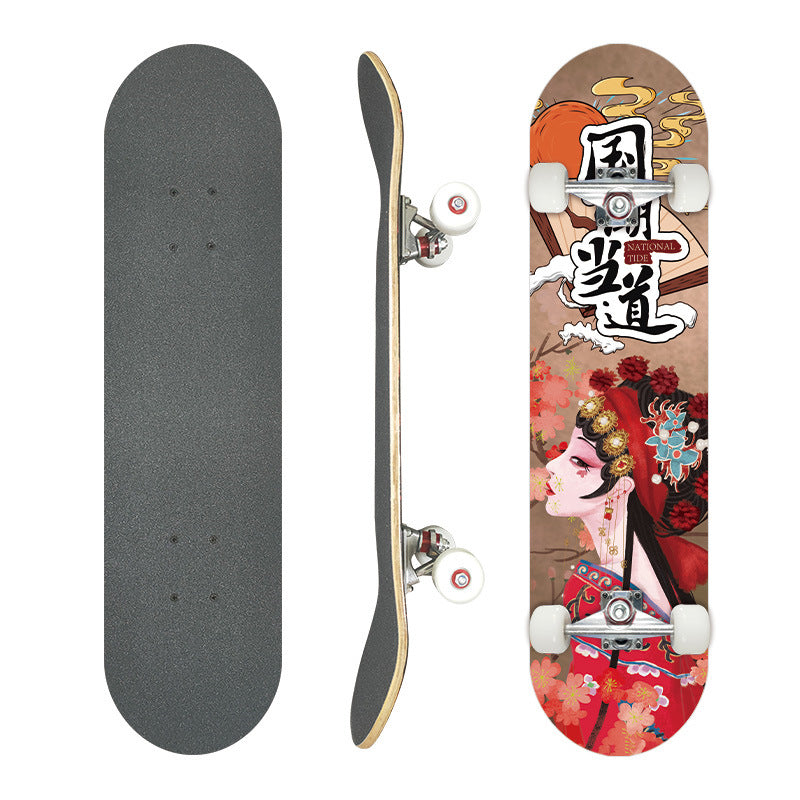 Complete Street Skateboard with Maple Deck Concave and Durable PU Wheels Bowlift