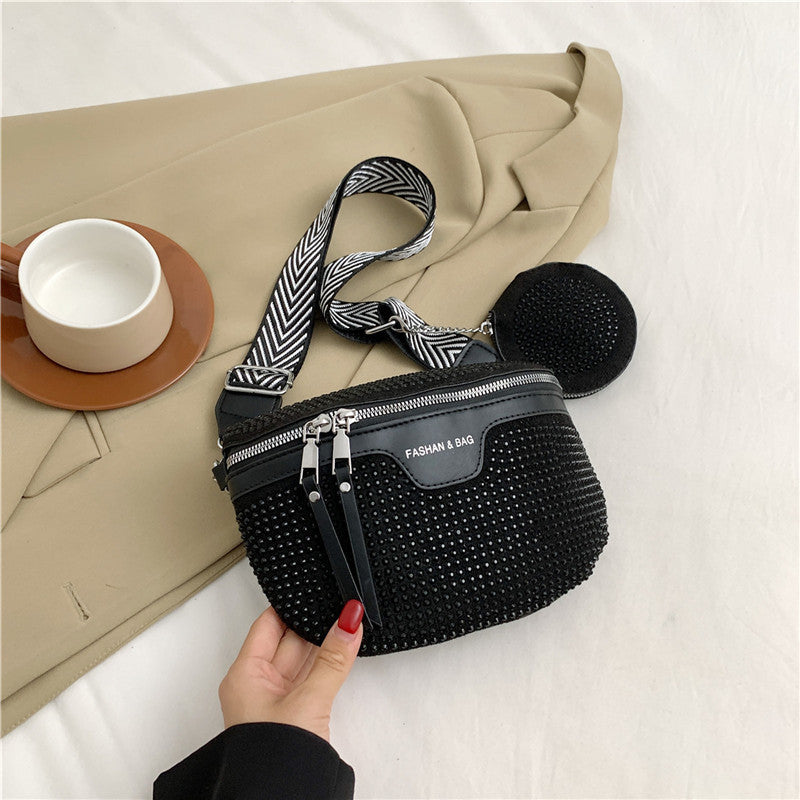 Stylish Rhinestone Embellished Mini Crossbody Bag Bowlift