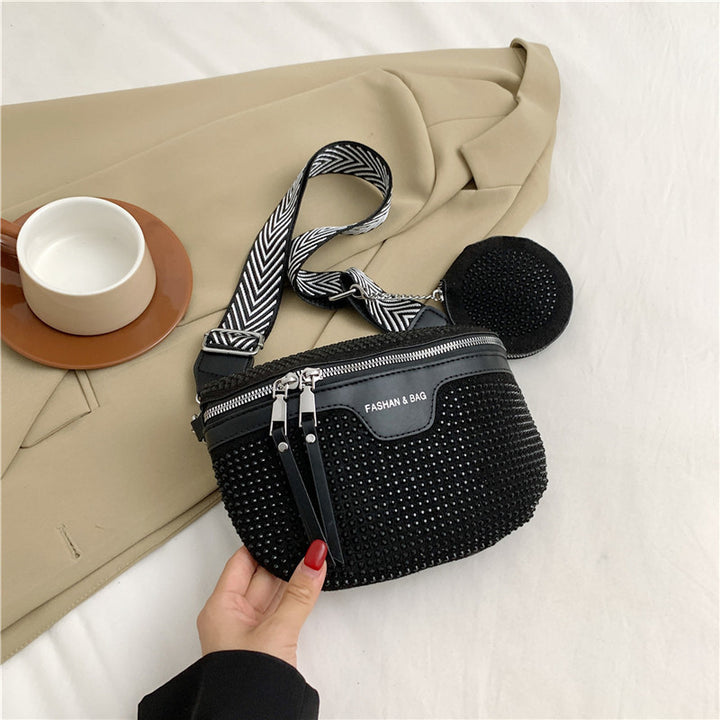 Stylish Rhinestone Embellished Mini Crossbody Bag Bowlift