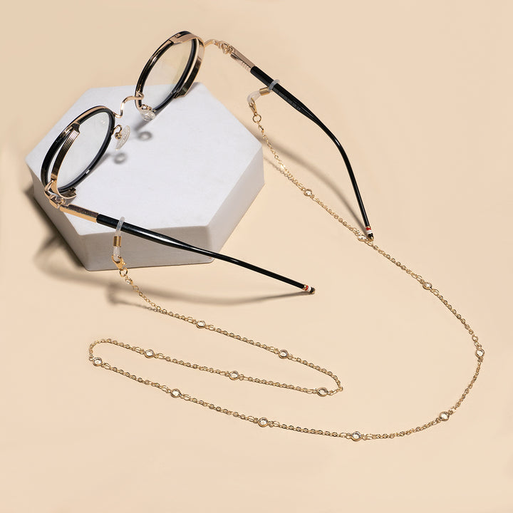 Elegant Rhinestone Glasses Chain Bowlift