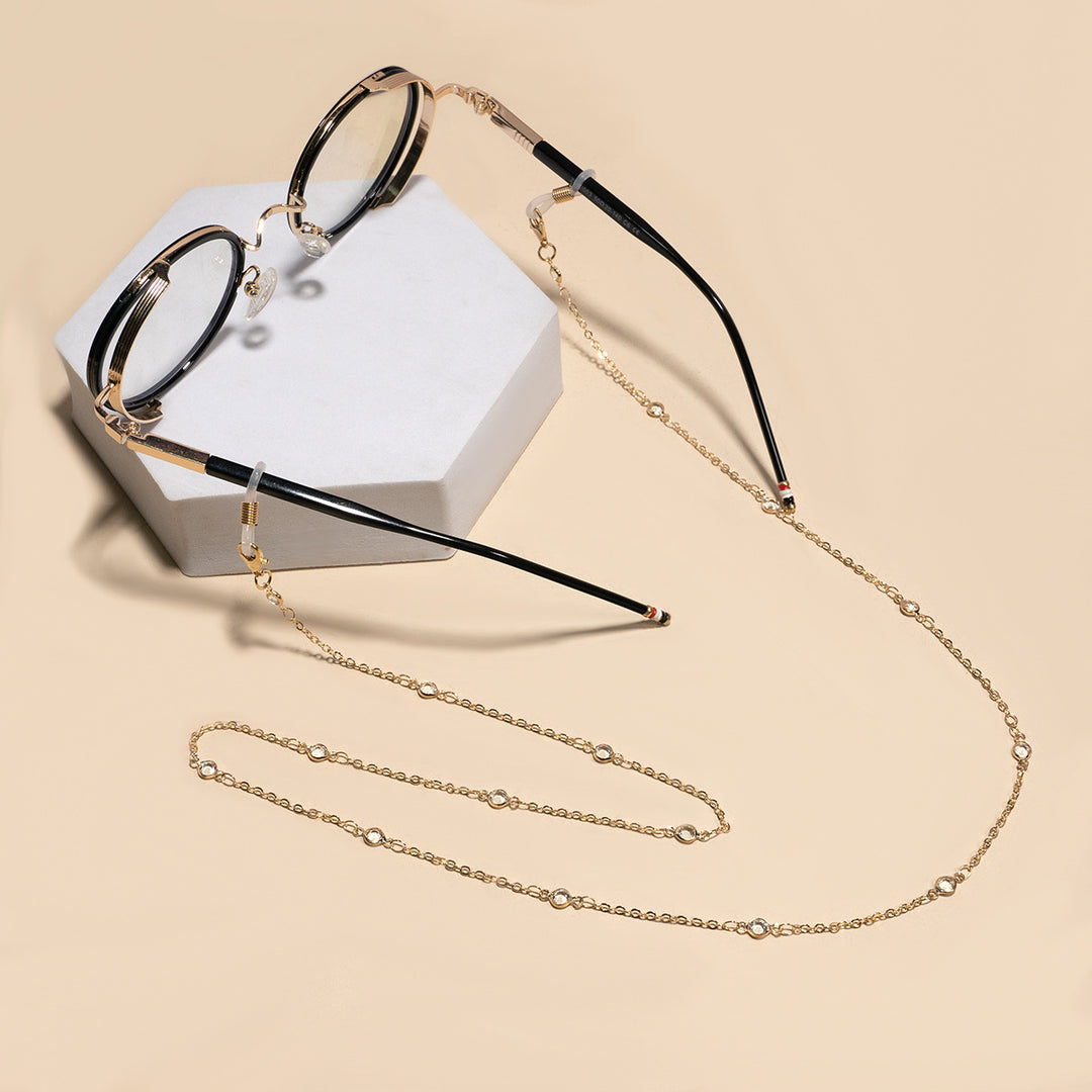 Crystal-Embellished Eyewear Chain Bowlift