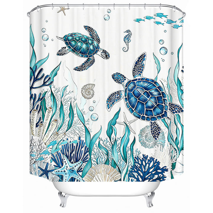 Ocean-Inspired Shower Curtain Bowlift