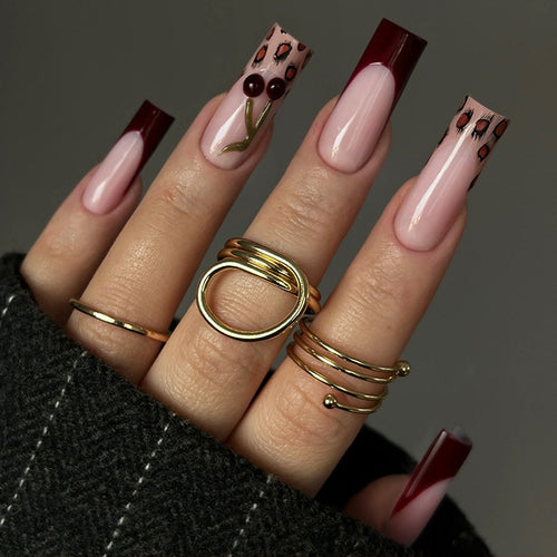 Nail art set with delicate ombre and cherry blossom design Bowlift