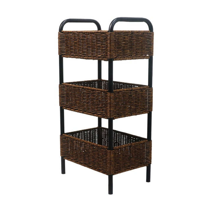Multi-Tier Woven Storage Organizer with Metal Frame Bowlift