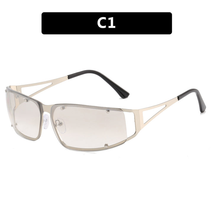 Women's fashionable sunglasses with futuristic design and exquisite metal frame Bowlift