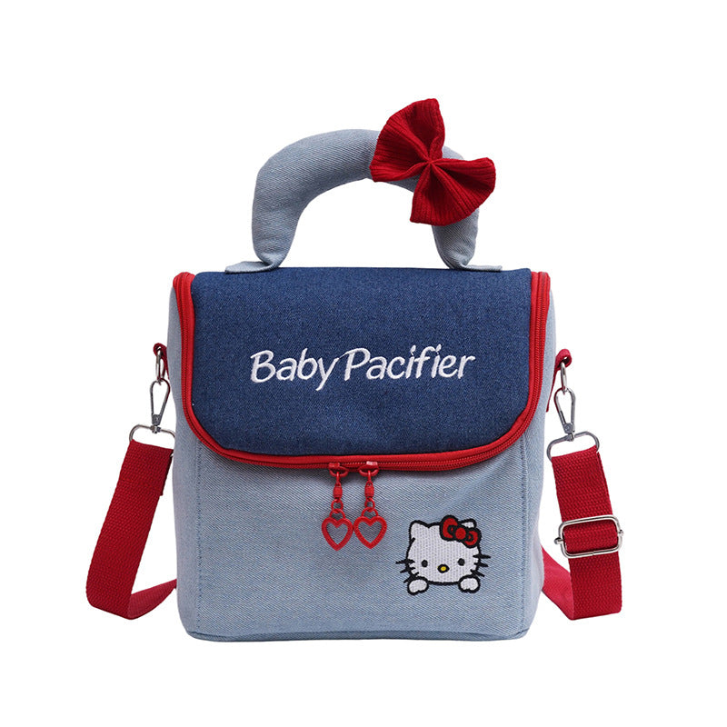 Stylish Denim Pacifier Bag Bowlift