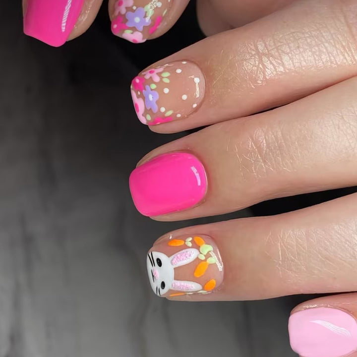 Floral Themed Nail Art Design Bowlift