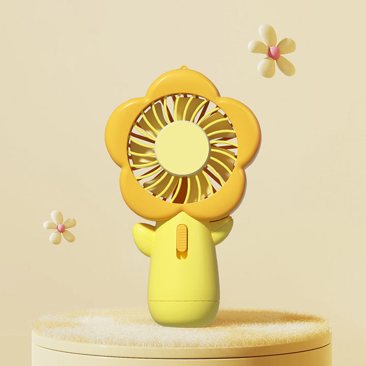 Women Wearable Mini Flower Fan Bowlift