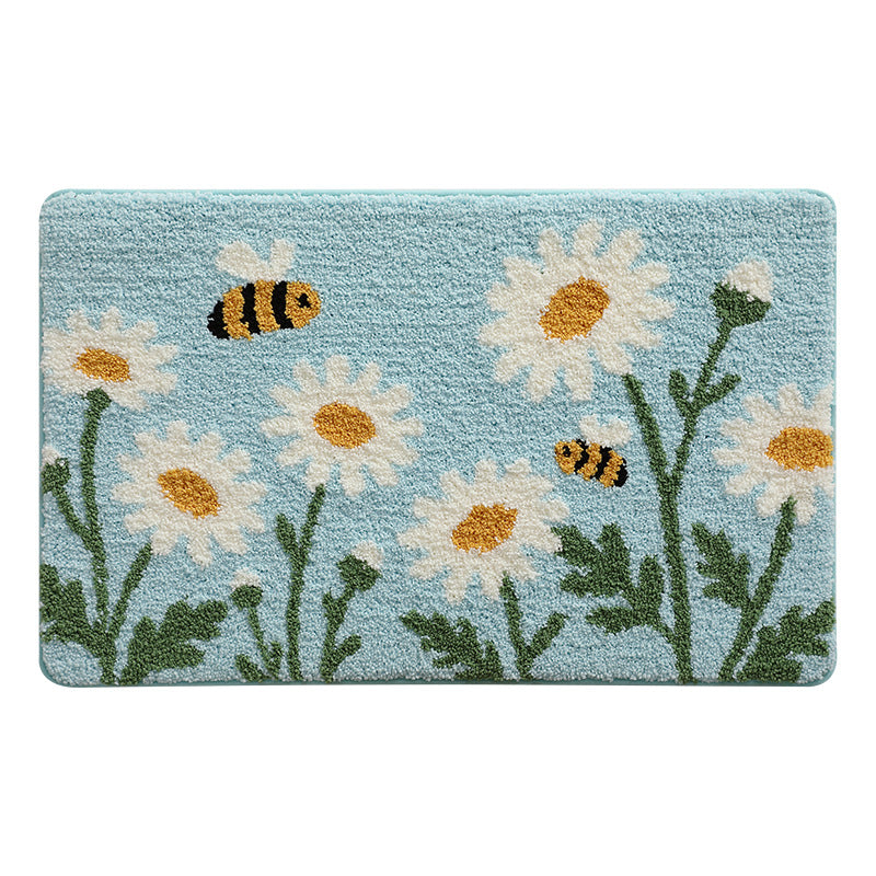 Floral Patterned Bath Mat Bowlift