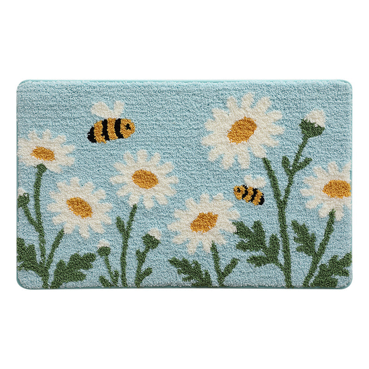 Floral Patterned Bath Mat Bowlift