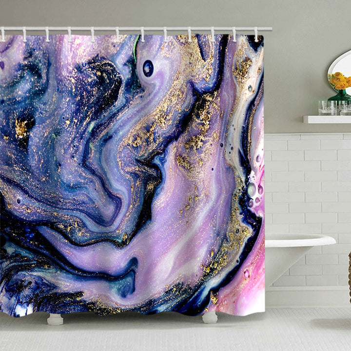 Artistic Marble Design Shower Curtain Bowlift