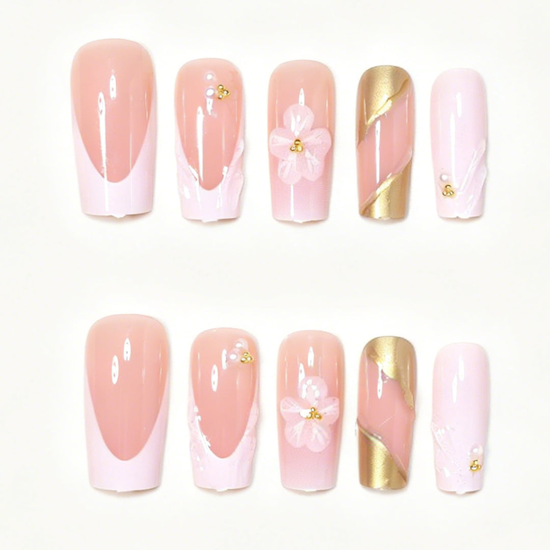 Deluxe Floral Acrylic Nail Art Set Bowlift