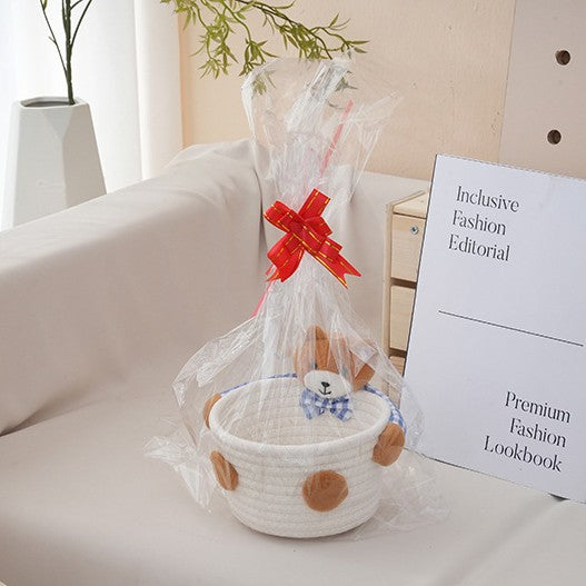 Cozy storage basket with bear motif Bowlift
