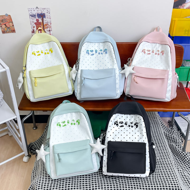 Cute Polka Dot Patterned Backpack Bowlift