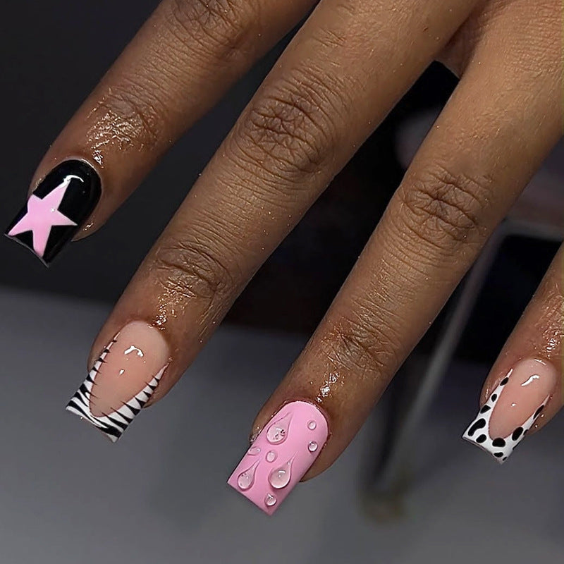 Decorative Press-On Nail Art Set with Trendy Patterns Bowlift