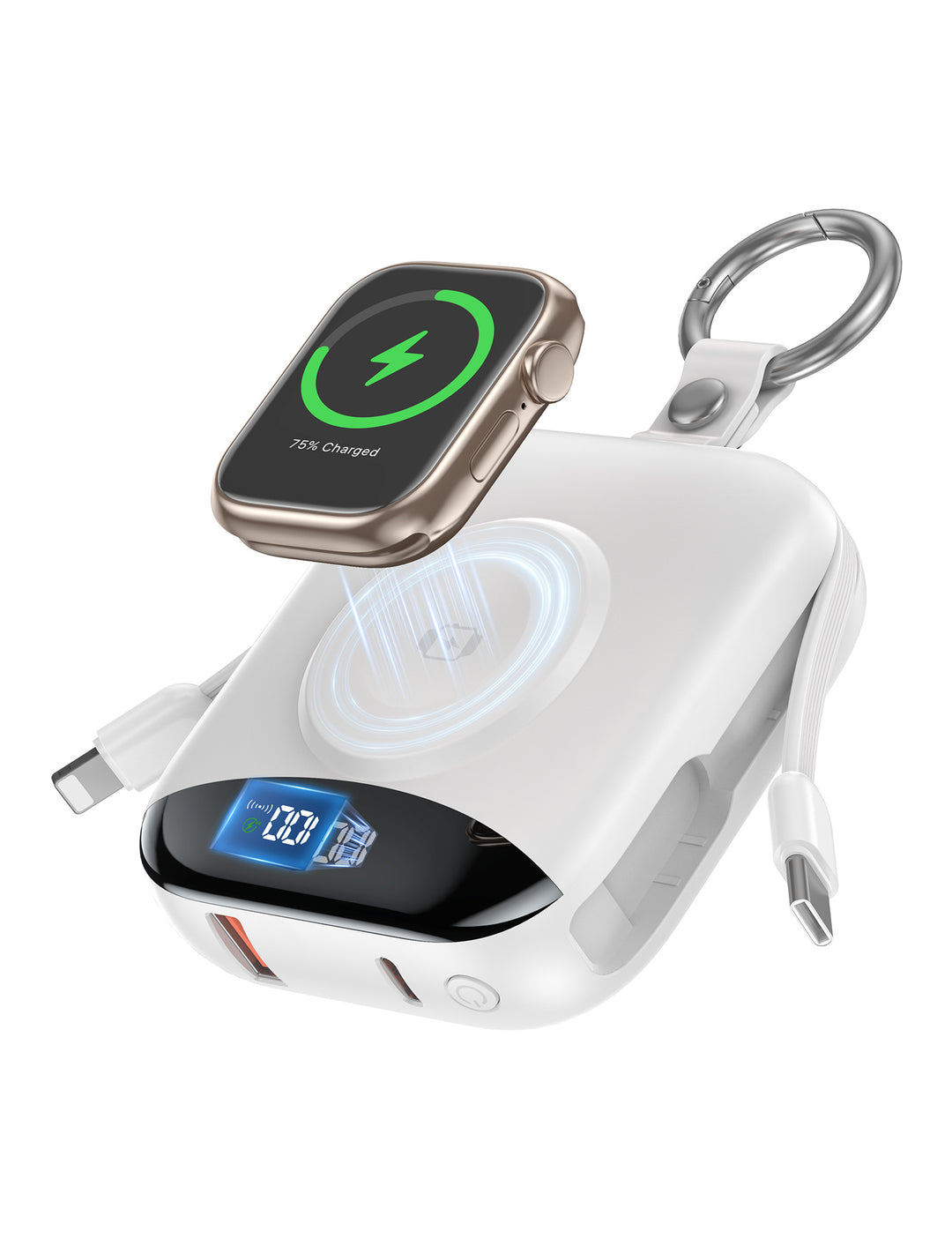 Portable Wireless Power Bank with Integrated LED Display Bowlift