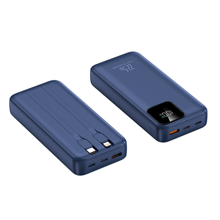 Power bank with integrated charging cables and digital charging display Bowlift