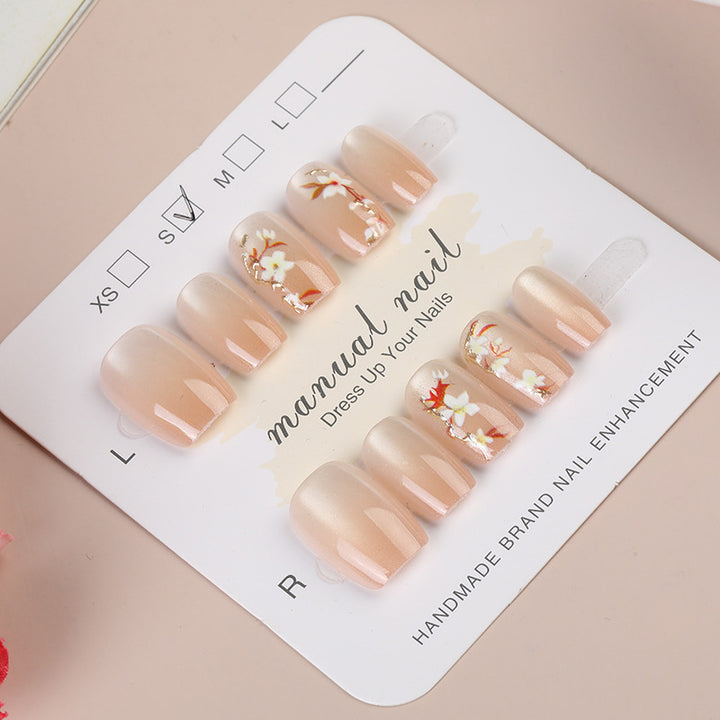 Artistic Floral Press-On Nail Design Set Bowlift