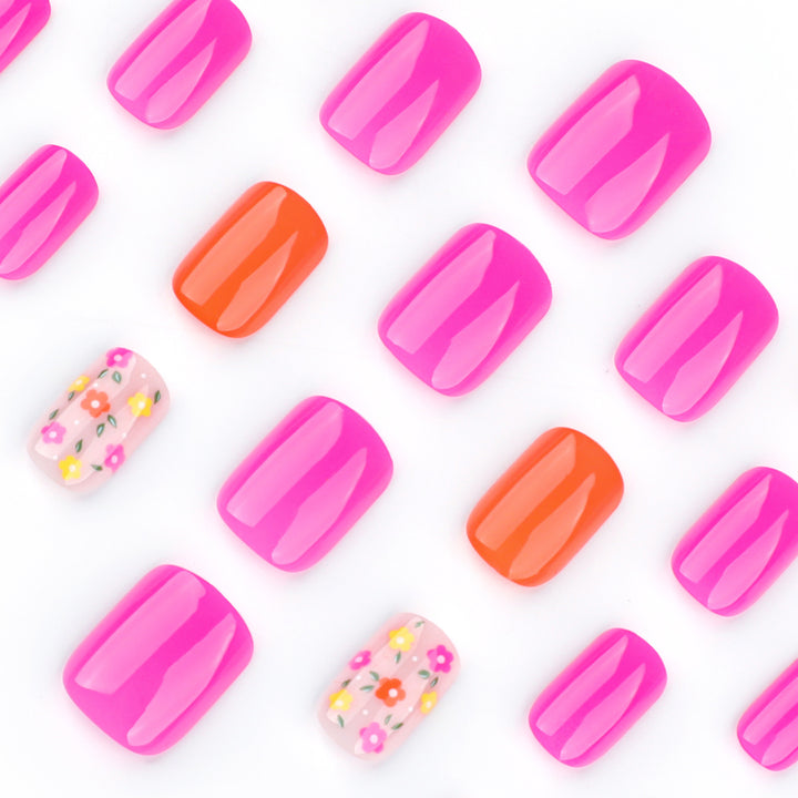 Artful Nail Art with Lively Floral Accents Bowlift