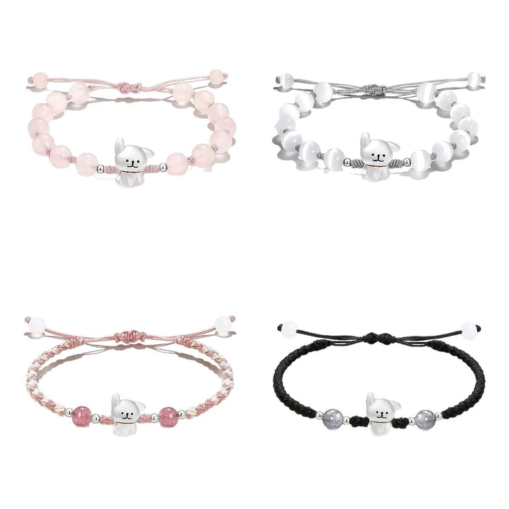 Playful Dog Charm Beaded Bracelet Bowlift