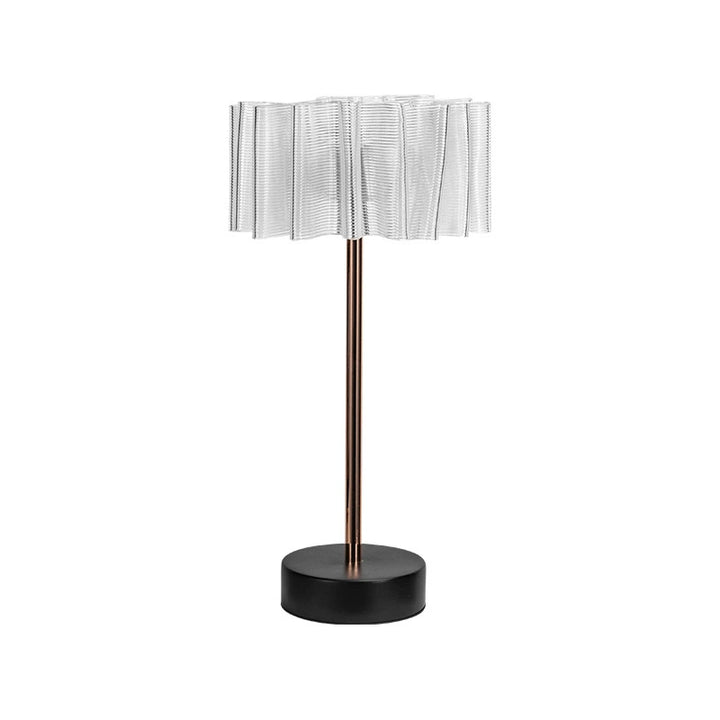 Pleated Full-Aluminum Rechargeable Table Lamp