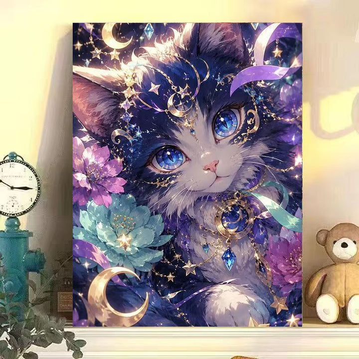 Cosmic Cat Illustration Wall Art Bowlift