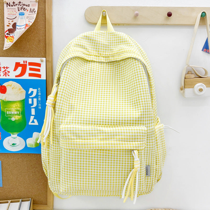 Trendy Checked Patterned Backpack