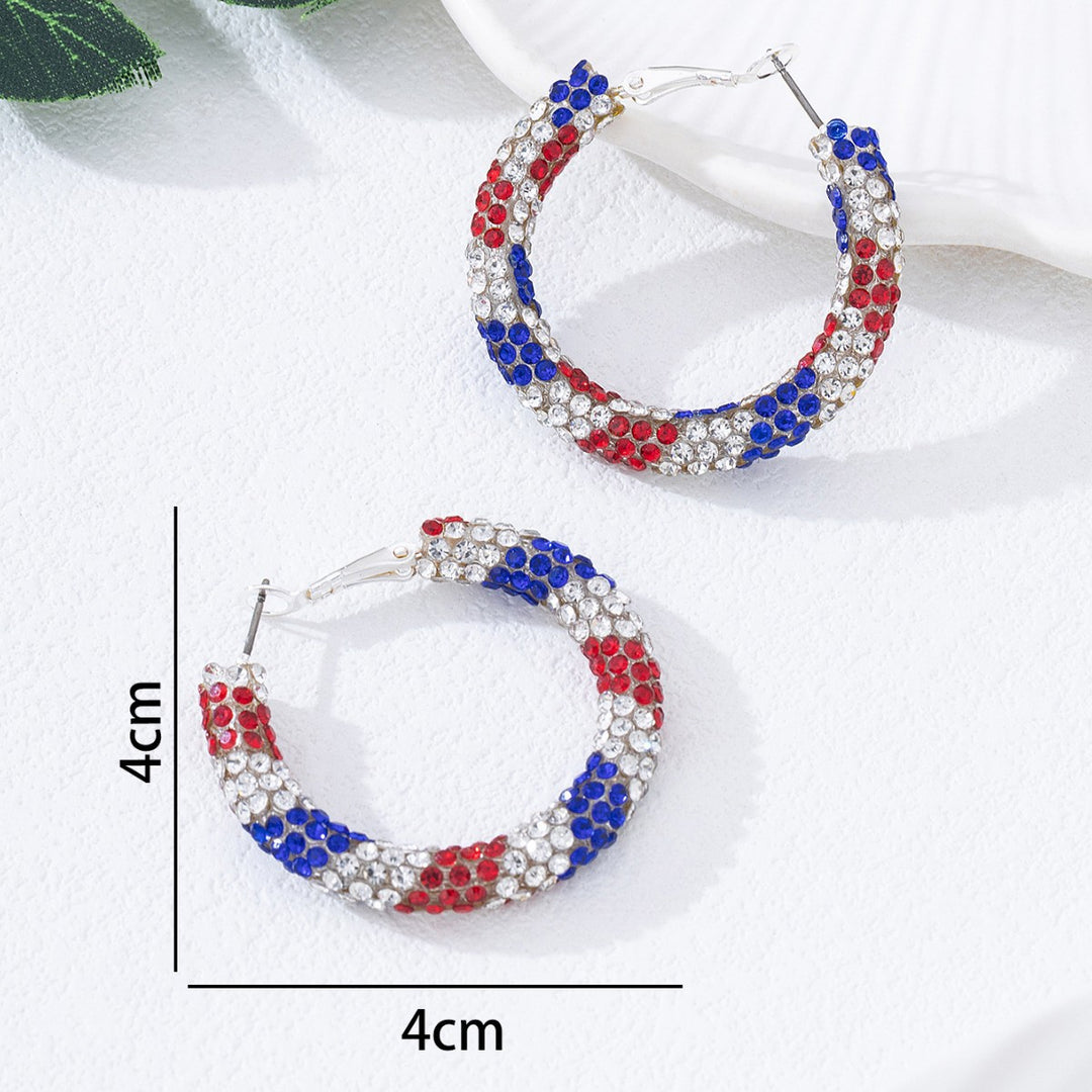 Women's nan pave rhinestone encrusted hoop earrings with secure leverback closure Bowlift