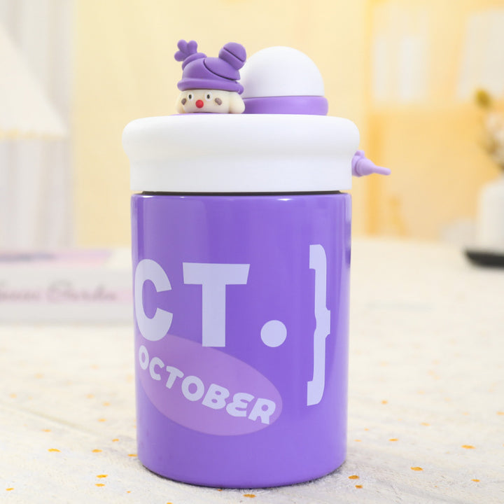 Women's creative drinking bottle with playful lid Bowlift
