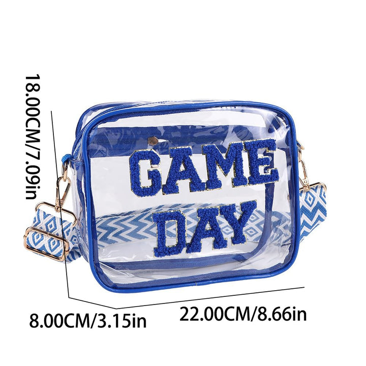Transparent crossbody bag with stylish Game Day print Bowlift