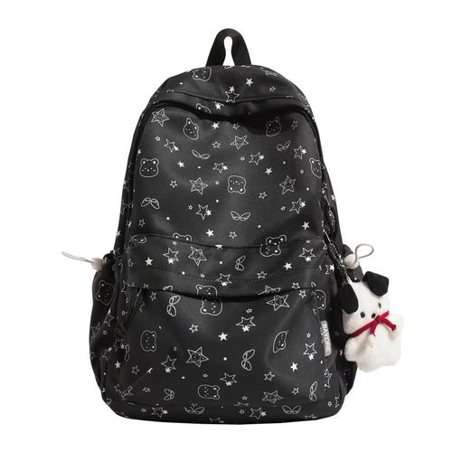 Backpack with Charming Animal and Star Pattern Bowlift