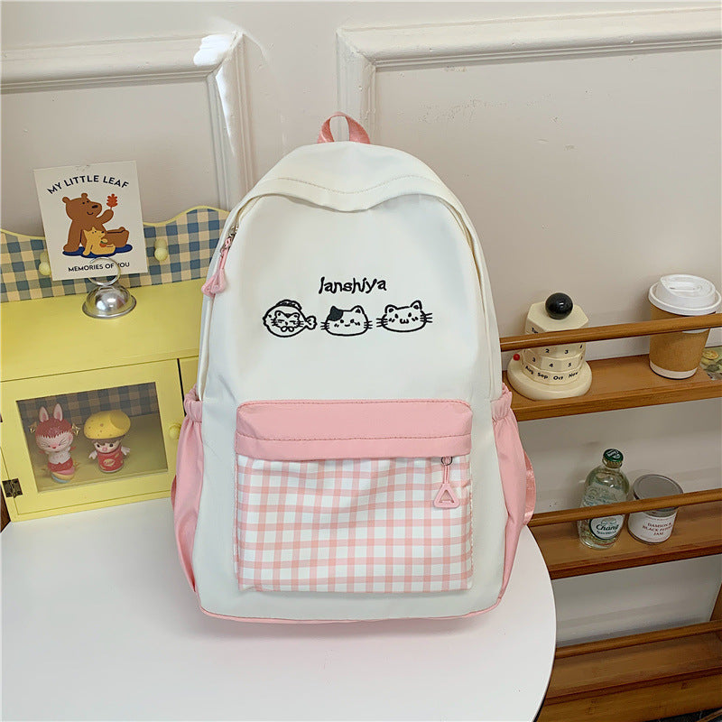 Cute Cat-Themed Casual Backpack