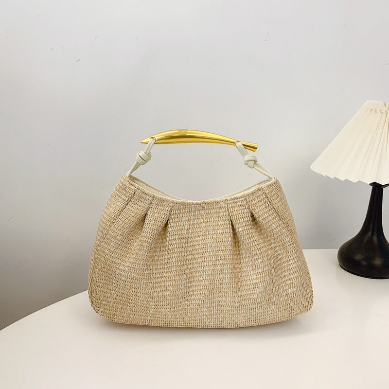 Handbag with Elegant Wooden Handle Bowlift