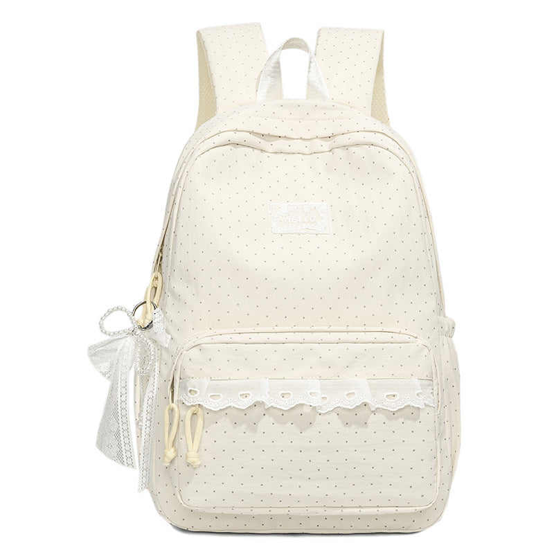 Stylish Polka Dot Backpack Bowlift