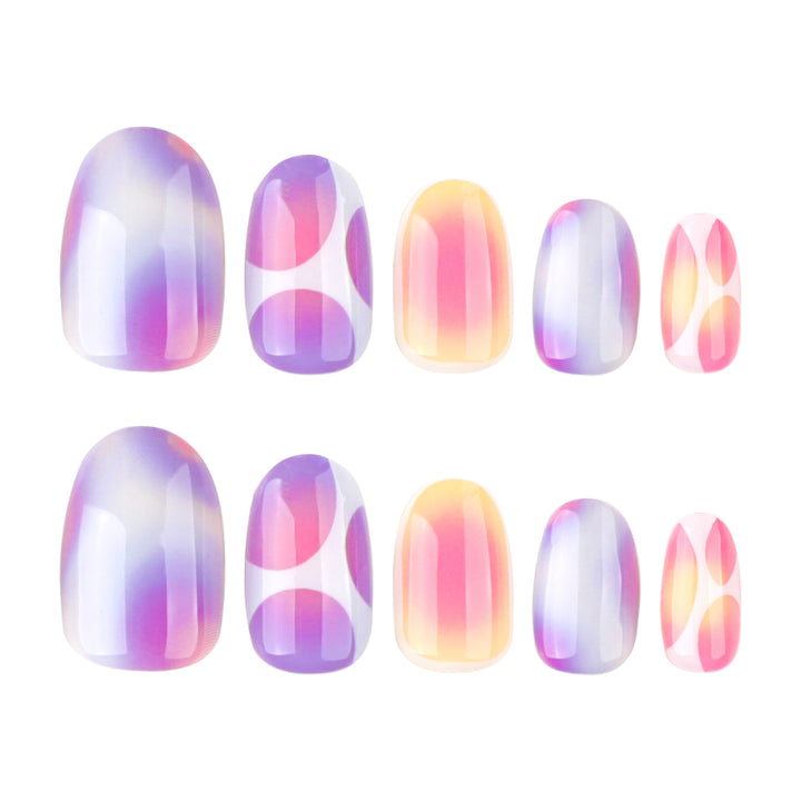 Elegant and creative nail art with a gentle gradient and geometric accents Bowlift